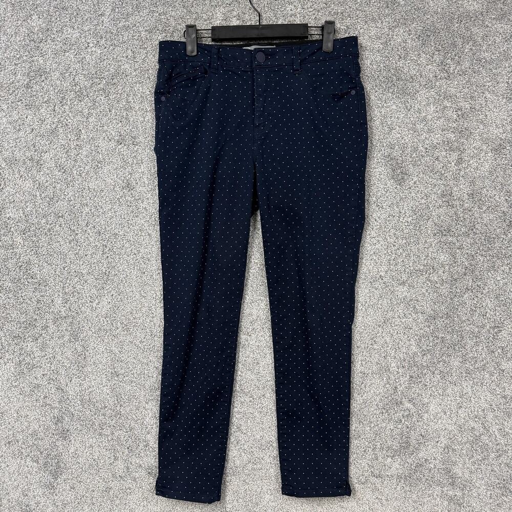 Wit & Wisdom Jeans Womens 4 31x26 Blue Polka Dot Mid Rise Skinny Preppy Coastal
